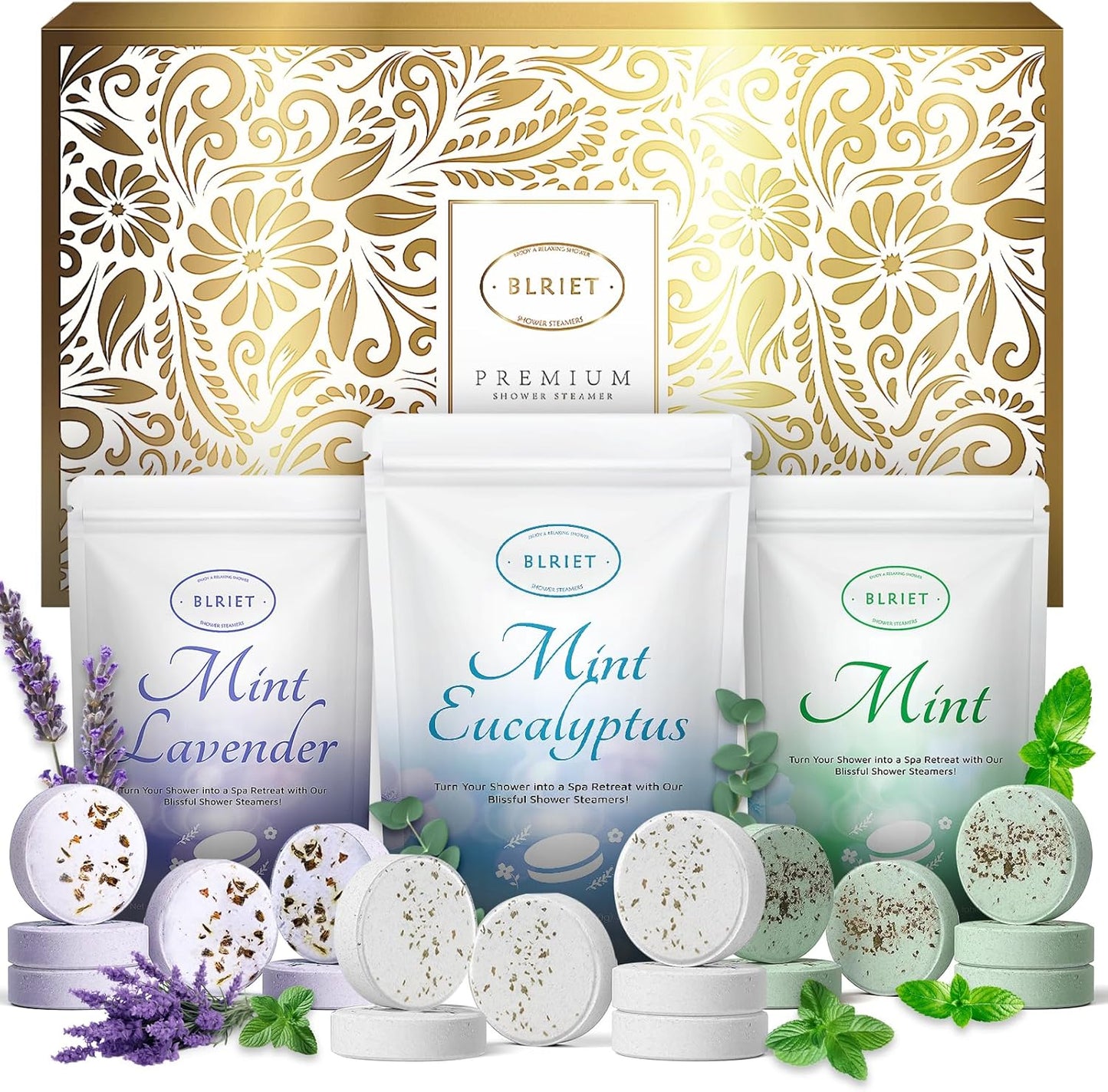 Shower Steamers Aromatherapy 18 Pack Gifts for Women Birthday Mother Day Gift Natural Essential Oils Shower Bombs Stress Relief Mint and Lavender Relaxation for Mom, Men, Teens, Adults, Him & Her