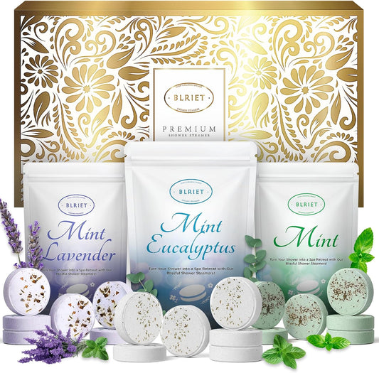 Shower Steamers Aromatherapy 18 Pack Gifts for Women Birthday Mother Day Gift Natural Essential Oils Shower Bombs Stress Relief Mint and Lavender Relaxation for Mom, Men, Teens, Adults, Him & Her