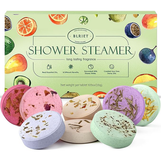 BLRIET Shower Steamers Aromatherapy Stocking Stuffers Christmas Gifts for Women 8 PCS Fruit