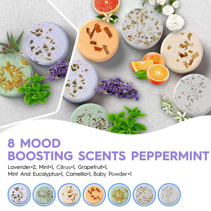 Shower Steamers Aromatherapy Christmas Gifts Stocking Stuffers for Women 8 PCS Lavender